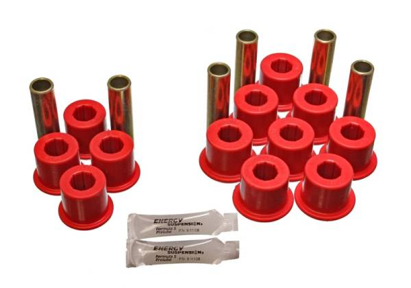 Energy Suspension - Energy Suspension Rear Spring Bushing Set - Red - 5.2113R