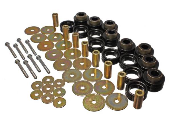 Energy Suspension - Energy Suspension Body Mount Set Inc. Hardware - Black - 5.4112G