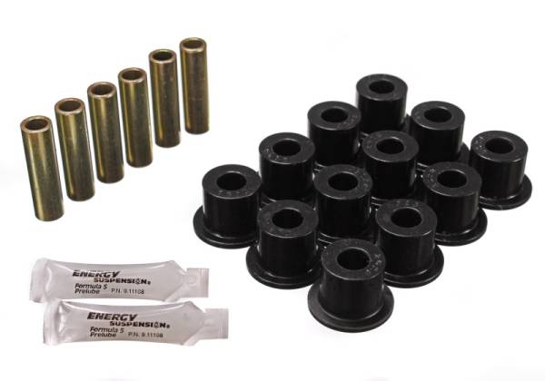 Energy Suspension - Energy Suspension 72-81 Scout II Black Front & Rear Leaf Spring Bushing Set - 6.2102G