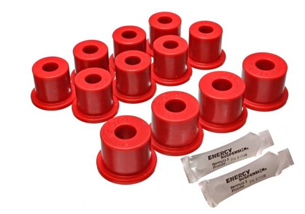 Energy Suspension - Energy Suspension 80-86 Nissan 720 & Hardbody Pickup 2WD Red Rear Leaf Spring Bushing Set - 7.2101R