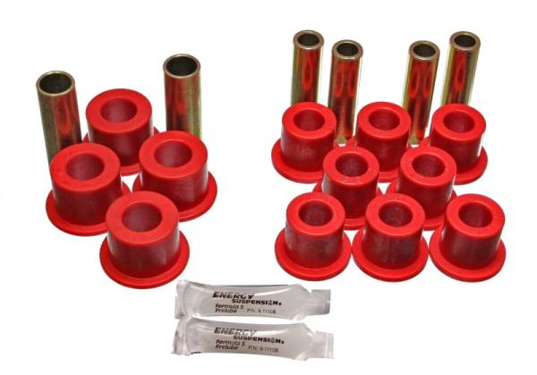 Energy Suspension - Energy Suspension 06/86-97 Nissan 720/Hardbody P/U 4WD Red Front Leaf Spring Bushing Set - 7.2102R