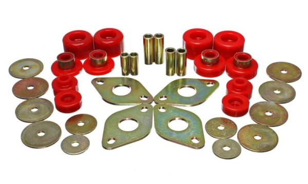 Energy Suspension - Energy Suspension 01-04 Toyota Pickup 2WD/4WD (Exc T-100/Tundra) Red Body Cab Mount Set - 8.4107R