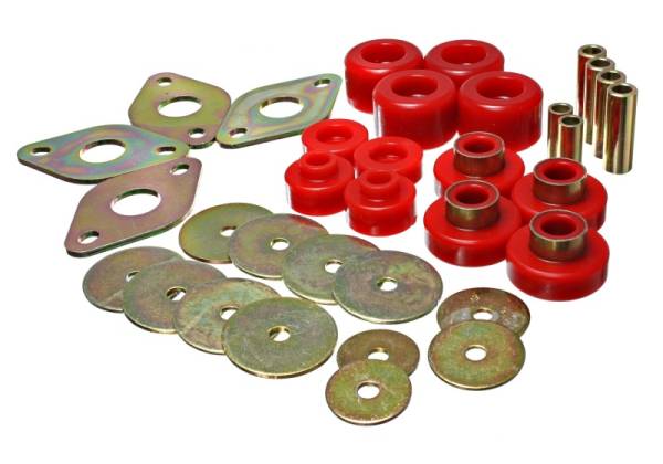 Energy Suspension - Energy Suspension Body Mount Set-Reg Access & Dbl Cab - Red - 8.4109R