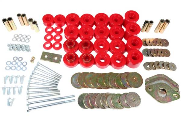 Energy Suspension - Energy Suspension 91-97 Toyota Land Cruiser FJ80 Body Mount Set w/ Hardware - Red - 8.4113R