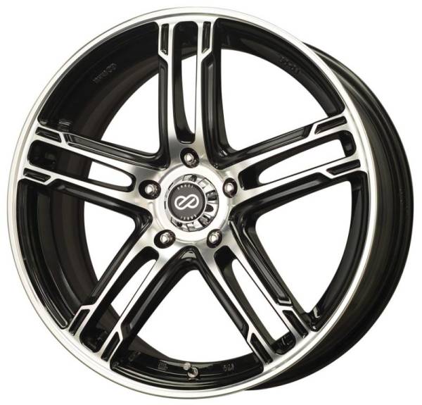 Enkei - Enkei FD-05 17x7 5x114.3 40mm Offset Black Machined Wheel - 434-770-6540BKM