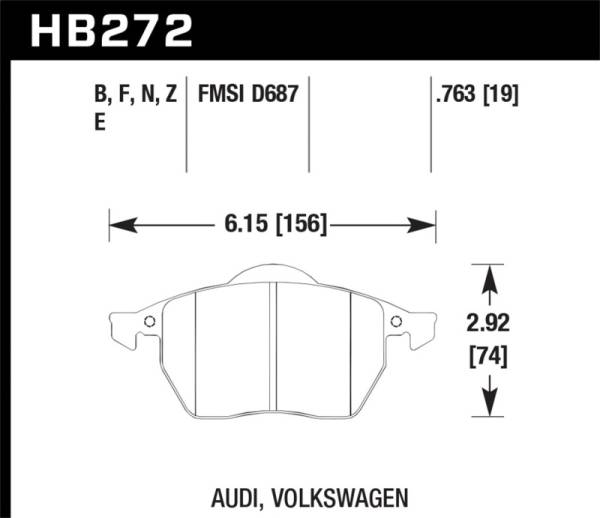 Hawk Performance - Hawk HP+ Street Brake Pads - HB272N.763