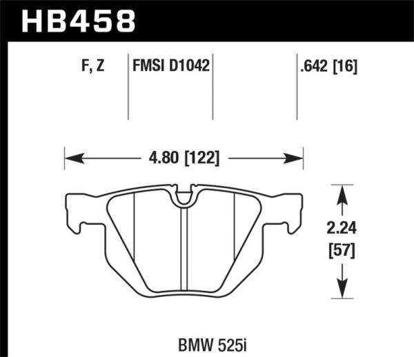 Hawk Performance - Hawk 04-06 BMW 525I / 06-07 BMW 525Xi/530Xi / 08-10 528I / 04-07 530I / 08-09 535Xi / 09-10 535i  HP - HB458F.642