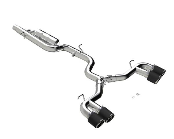 MBRP - MBRP 2022 Volkswagen Golf R MK8 3in Cat-Back Quad Rear w/ Carbon Fiber Tips Valve Delete Exhaust - S46123CF