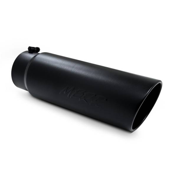 MBRP - MBRP Universal Tip 6in OD Angled Rolled End 5in Inlet 18in Lgth Black Finish Exhaust - T5125BLK