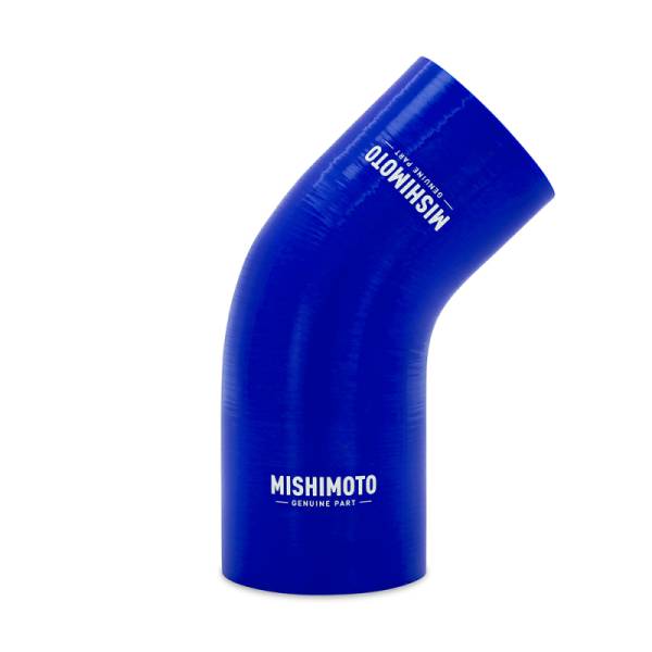 Mishimoto - Mishimoto Silicone Reducer Coupler 45 Degree 2.25in to 2.5in - Blue - MMCP-R45-22525BL