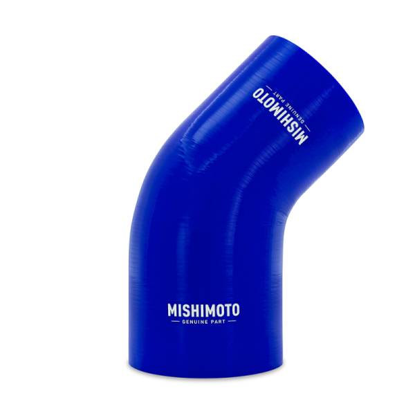 Mishimoto - Mishimoto Silicone Reducer Coupler 45 Degree 3in to 4in - Blue - MMCP-R45-3040BL
