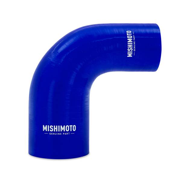 Mishimoto - Mishimoto Silicone Reducer Coupler 90 Degree 2.5in to 4in - Blue - MMCP-R90-2540BL