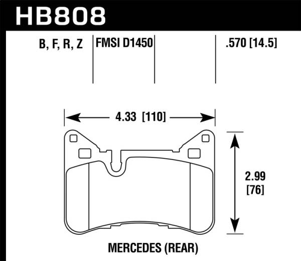 Hawk Performance - Hawk 10-15 Mercedes-Benz E63 AMG / 14-16 Mercedes-Benz E63 AMG S Ceramic Street Rear Brake Pads - HB808Z.570