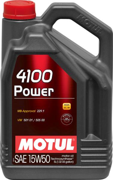 Motul - Motul 5L Engine Oil 4100 POWER 15W50 - VW 505 00 501 01 - MB 229.1 - 100273