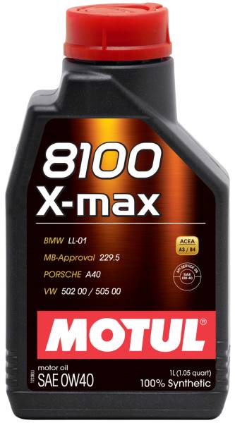 Motul - Motul 1L Synthetic Engine Oil 8100 0W40 X-MAX - Porsche A40 - 104531