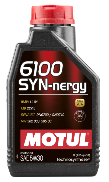 Motul - Motul 1L Technosynthese Engine Oil 6100 SYN-NERGY 5W30 - VW 502 00 505 00 - MB 229.5 - 107970