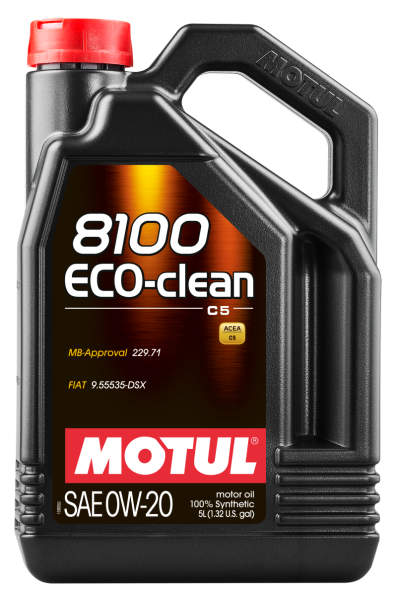 Motul - Motul 5L Synthetic Engine Oil 8100 0W20 Eco-Clean - 108862