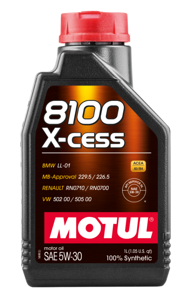 Motul - Motul Synthetic Engine Oil 8100 5W30 X-CESS 1L - 108944