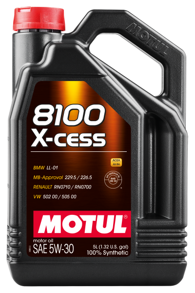 Motul - Motul Synthetic Engine Oil 8100 5W30 X-CESS 5L - 108946