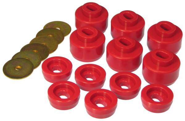 Prothane - Prothane 07-14 Chevy Silverado Body Mount 12 Bushing Kit - Red - 7-147