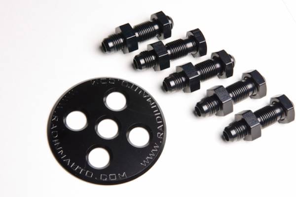 Radium Engineering - Radium Engineering Fuel Surge Tank 6AN Bulkhead Plate w/ Fittings and Nuts - 20-0128-01