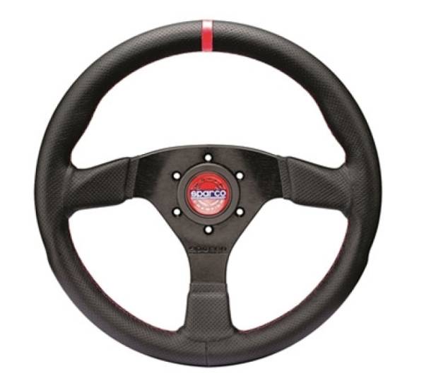 SPARCO - Sparco Steering Wheel R383 Champion Black Leather / Black Stitching - 015R383PLUNNR