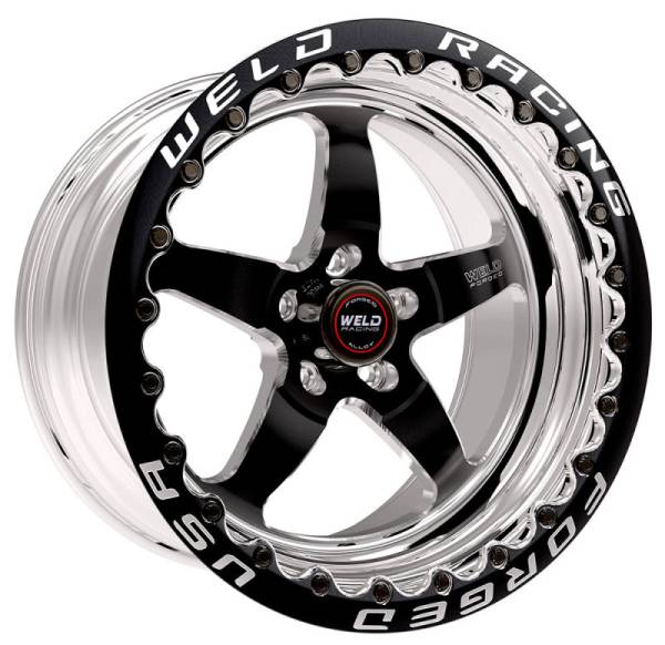 Weld - Weld S71 17x10.5 / 5x4.75 BP / 8.8in. BS Black Wheel (Medium Pad) - Black Single Beadlock MT - 71MB7105B88F