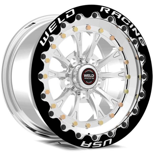 Weld - Weld Vitesse 15x10 / 5x120mm BP / 7.5in. BS Polished Wheel - Black Single Beadlock MT - 794P510264F