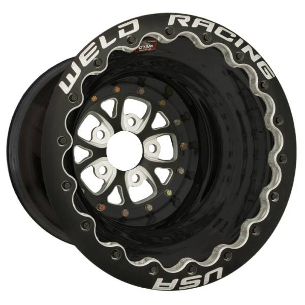 Weld - Weld V-Series 16x16 / 5x4.75 BP / 4in. BS Black Wheel - Black Double Beadlock - 84B-616B278UB
