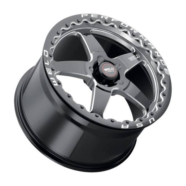 Weld - Weld S904 15x10 Ventura Beadlock 5x115 ET22 BS6.4 Gloss BLK MIL DIA 78.1 - S904B0071P22