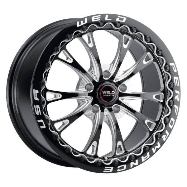 Weld - Weld S908 18X10 Belmont Drag Beadlock 5X120 ET45 BS7.25 Gloss Black MIL Dia 78.1 - S90880022P45