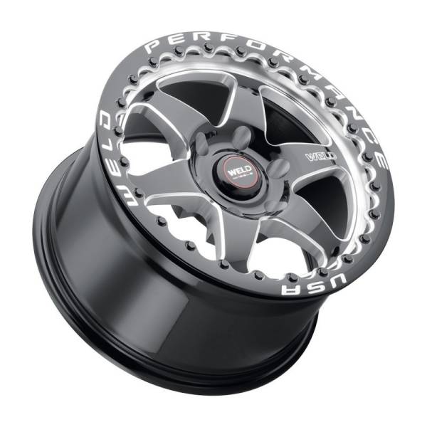 Weld - Weld S909 15x10 Ventura 6 Beadlock 6x139.7 ET38 BS7.00 Gloss BLK MIL DIA 106.1 - S909B0084P38