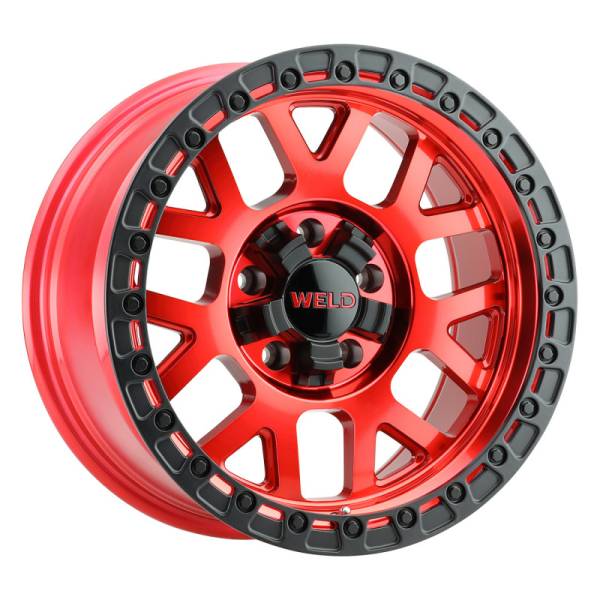Weld - Weld Off-Road W133 17X9 Cinch 5X114.3 5X127 ET-12 BS4.50 Candy Red / Satin Black Ring 78.1 - W13379026450