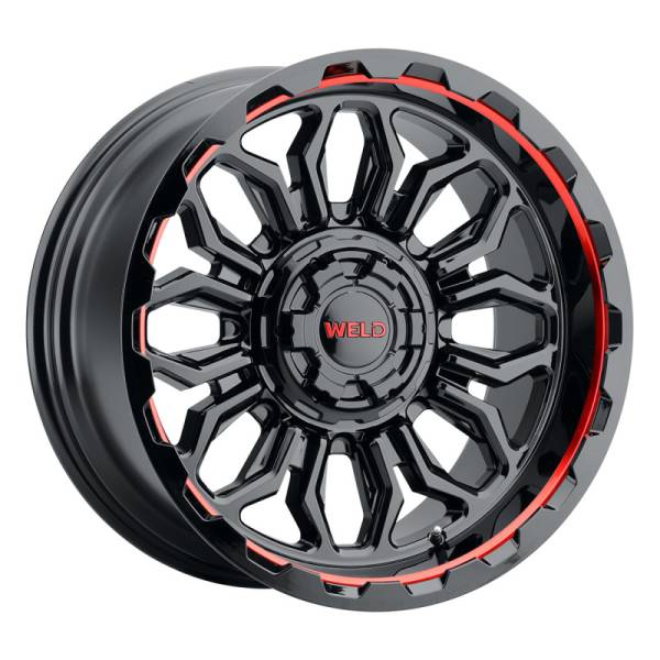 Weld - Weld Off-Road W140 20X10 Flare 6X135 6X139.7 ET-18 BS4.75 Gloss Black MIL Red 106.1 - W14000098475