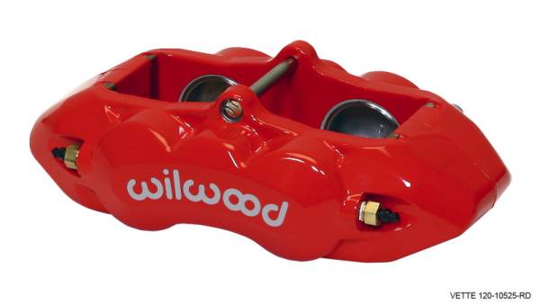 Wilwood - Wilwood Caliper-D8-4 Front Red 1.88in Pistons 1.25 Disc - 120-10525-RD