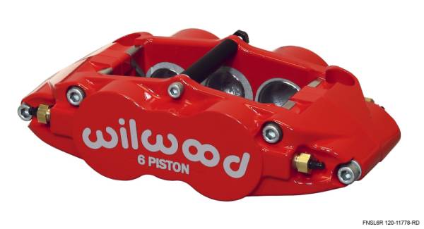 Wilwood - Wilwood Caliper-Narrow Superlite 6R-RH - Red 1.62/1.12/1.12in Pistons 1.25in Disc - 120-11778-RD