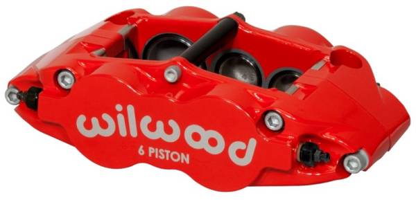 Wilwood - Wilwood Caliper-Narrow Superlite 6R-RH - Red 1.62/1.12/1.12in Pistons 1.10in Disc - 120-11780-RD