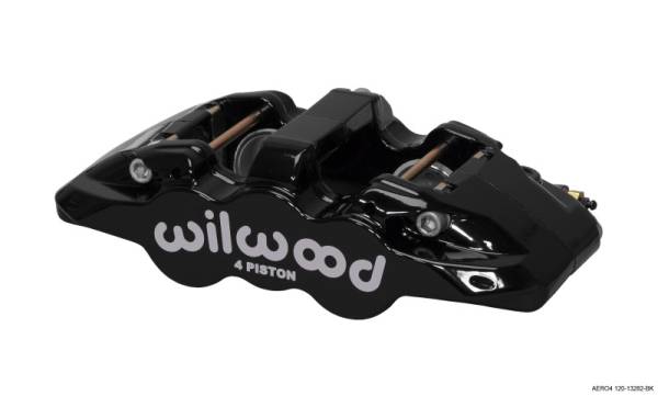 Wilwood - Wilwood Caliper-Aero4-L/H - Black 1.62/1.38in Pistons 1.25in Disc - 120-13282-BK