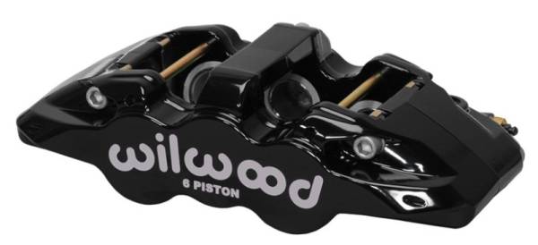 Wilwood - Wilwood Caliper-Aero6-R/H - Black 1.62/1.12/1.12in Pistons 1.25in Disc - 120-13289-BK