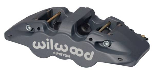Wilwood - Wilwood Caliper-Aero6-R/H - Black Anodize (.80 Thk Pad) 1.62/1.12/1.12in Pistons 1.25in Disc - 120-13291