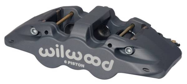 Wilwood - Wilwood Caliper-Aero6-L/H - Black Anodize (.80 Thk Pad) 1.62/1.12/1.12in Pistons 1.25in Disc - 120-13292