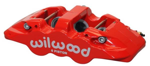 Wilwood - Wilwood Caliper-Aero6-R/H - Red 1.75/1.38/1.38in Pistons 1.25in Disc - 120-13293-RD