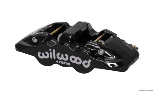 Wilwood - Wilwood Caliper-Aero4 - Black 1.12/1.12in Pistons 1.10in Disc - 120-13338-BK