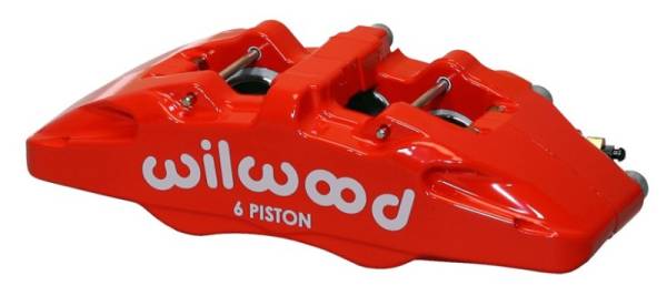 Wilwood - Wilwood Caliper-Forged Dynapro 6 5.25in Mount-Red-R/H 1.38/1.00/1.00in Pistons .81in Disc - 120-13438-RD