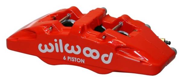 Wilwood - Wilwood Caliper-Forged Dynapro 6 5.25in Mount-Red-L/H 1.38/1.00/1.00in Pistons .81in Disc - 120-13439-RD