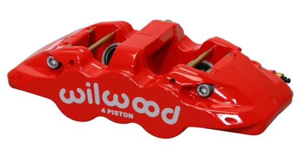 Wilwood - Wilwood Caliper-Aero4 - Red 1.12/1.12in Pistons 0.81in Disc - 120-14004-RD