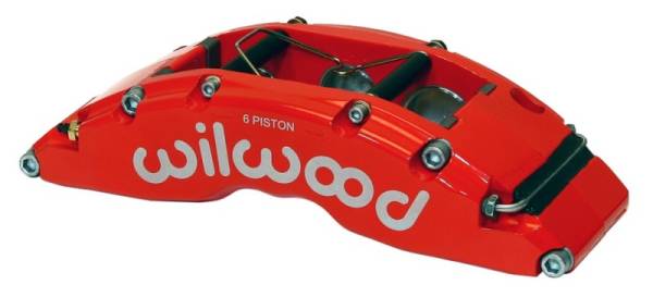 Wilwood - Wilwood Caliper-TC6R-Red 1.88/1.62/1.62in Pistons 1.38in Disc - 120-14320-FSR