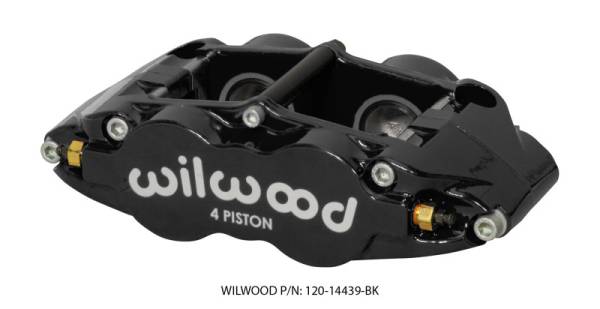Wilwood - Wilwood Caliper Forged Narrow Superlite FNSL4R-DS Dust Seal 1.25/1.25 1.10in Rotor Width - Black - 120-14439-BK