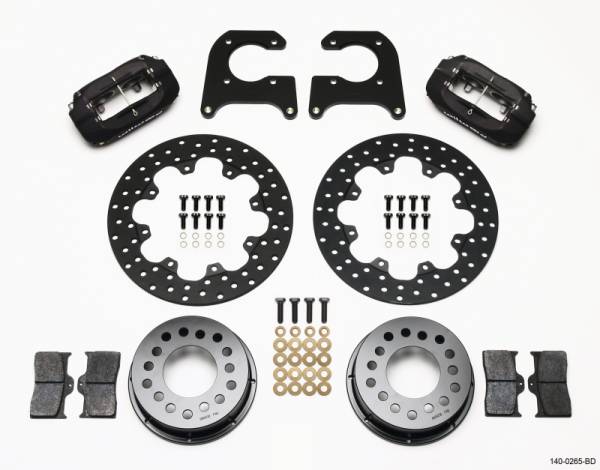 Wilwood - Wilwood Forged Dynalite Rear Drag Kit Drilled Rotor M-W / Lamb Ends 1/2in Studs - 140-0265-BD