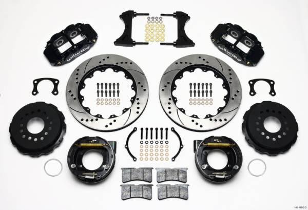 Wilwood - Wilwood Narrow Superlite 4R Rear P-Brk Kit 14.00in Drilled New Big Ford 2.50in Offset - 140-10012-D